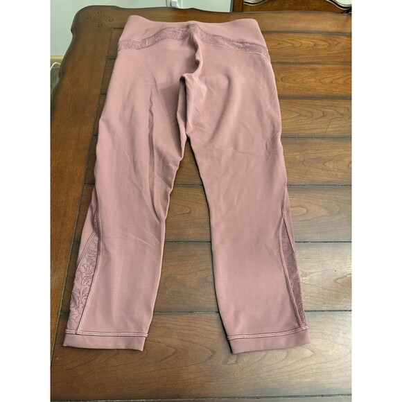Lululemon Wunder Under Crop High-Rise 23" Flocked Everlux In Plumful Sz 12 - Picture 2 of 8